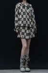 YANYAN KNITS 24 Autumn and Winter Fireworks Mini Skirt YYK-YYW24-1181-ZONGYANMAI Brown/Oatmeal